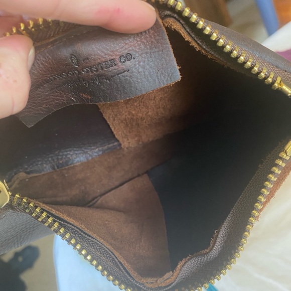 Wildwood Oyster Co. Brown Leather Zip Crossbody & Portland Leather Goods tassel